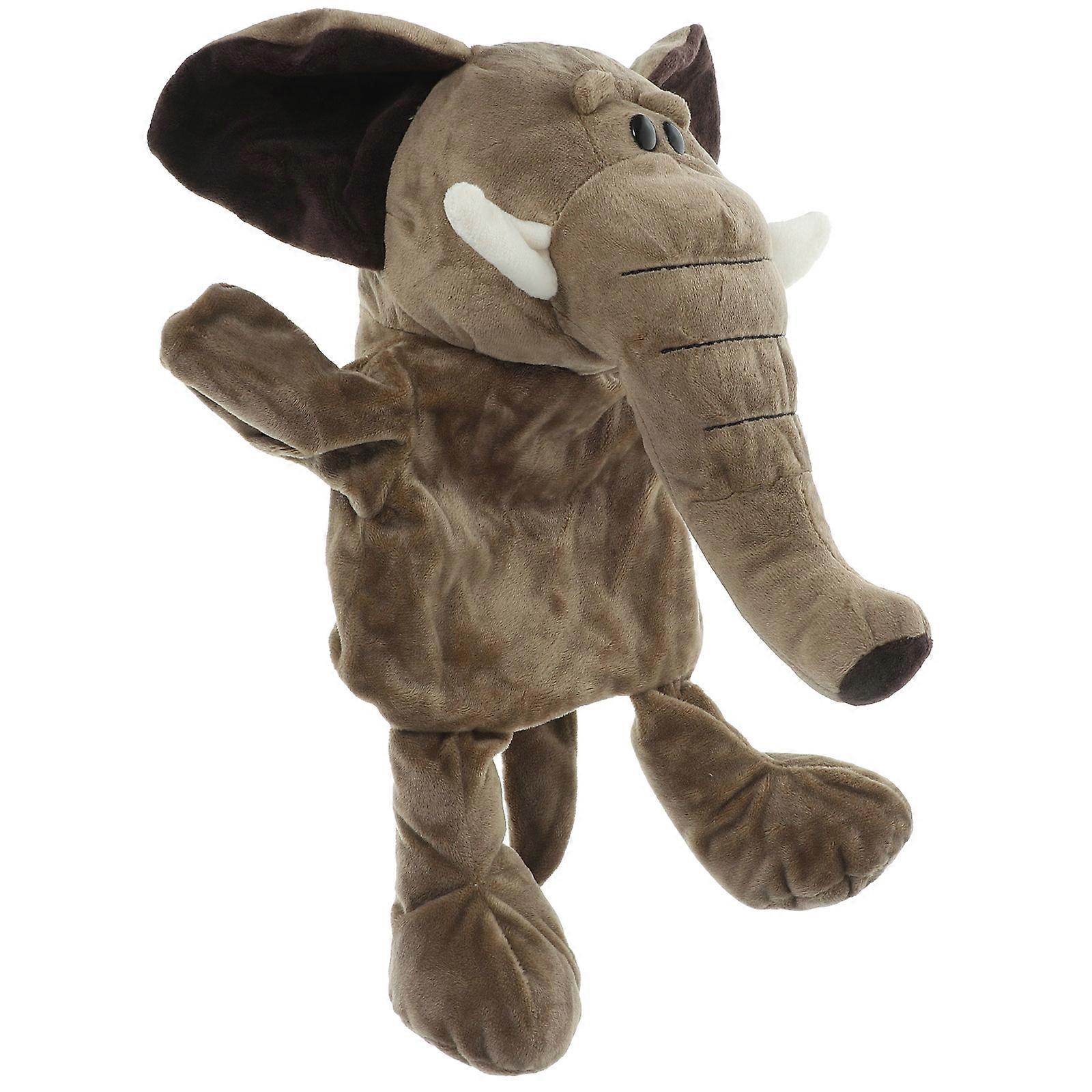 Parent Child Interactive Toy Elephant Hand Puppet For Indoor Play 32X24X24CM Enhancing Imagination Development 1Set