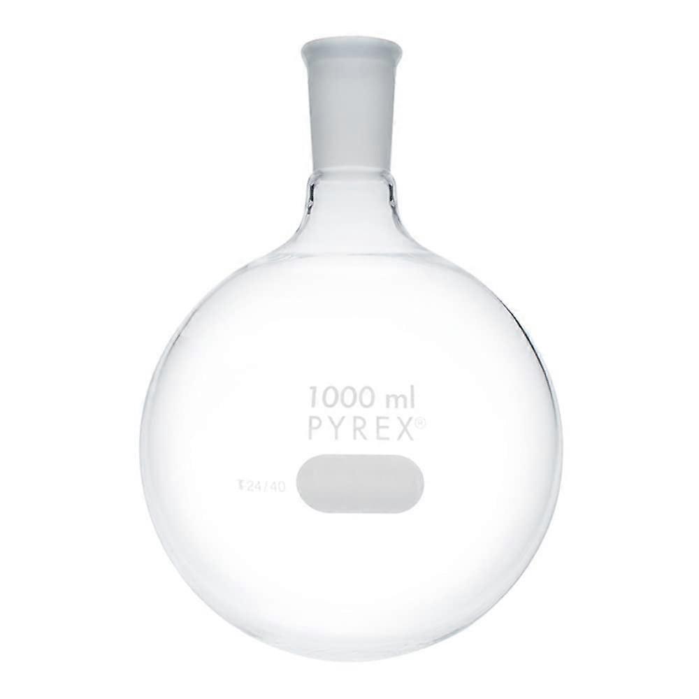 4320-1L, Pyrex Boiling Flask, Round Bottom, Short Neck, 24/40 Standard Taper Joint, 1000mL Capacity
