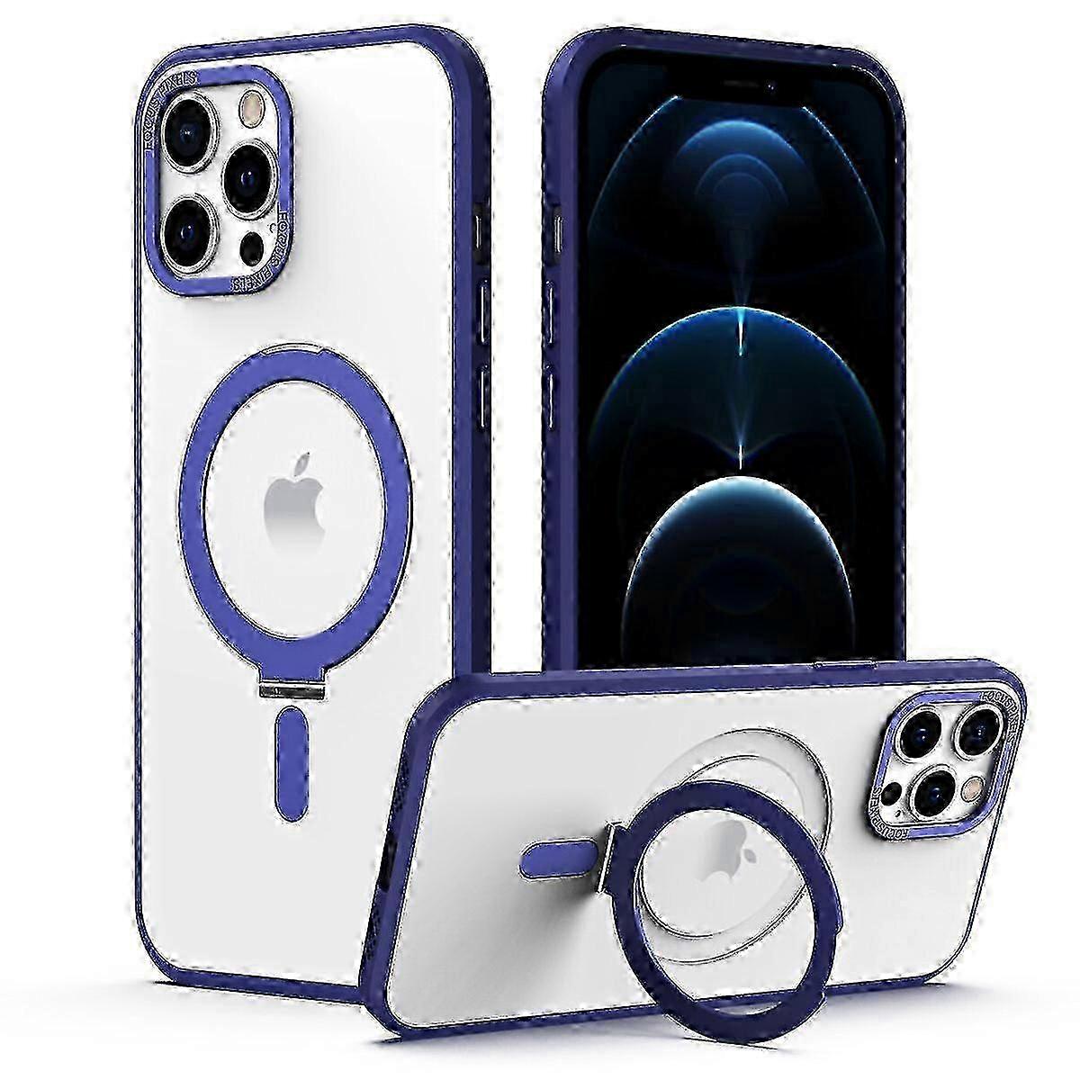 Premium Minimalist Design iPhone 12 Pro Max Phone Case with Magnetic Stand - High Quality, Scratch & Slip Resistant, Shockproof, Stylish Protection