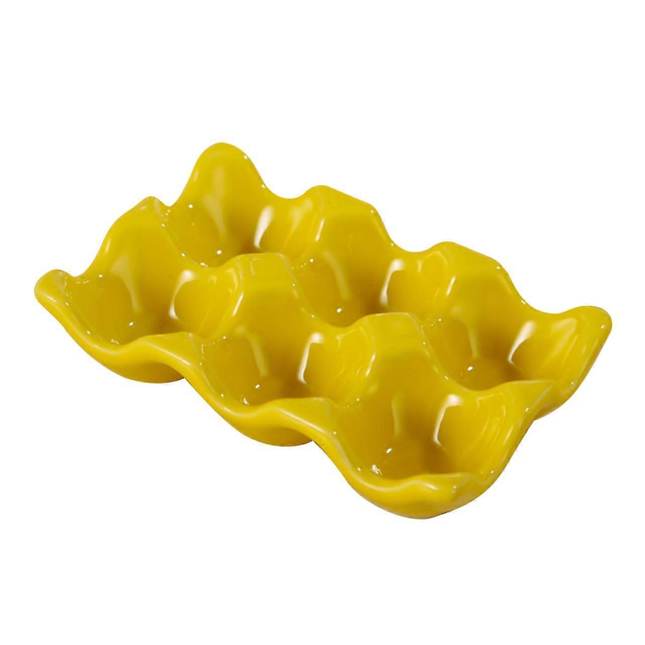 Egg Tray Holder Fridge Organizer Egg Storage Dispenser Yellow Kitchen Storage Holder Easter Basket