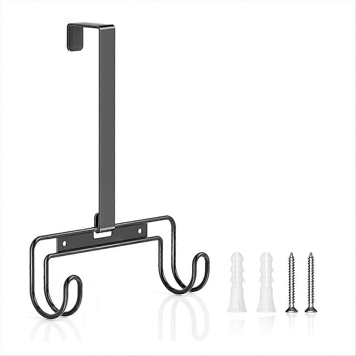 Over the Door & Wall Mount Ironing Board Hanger with Removable Hook