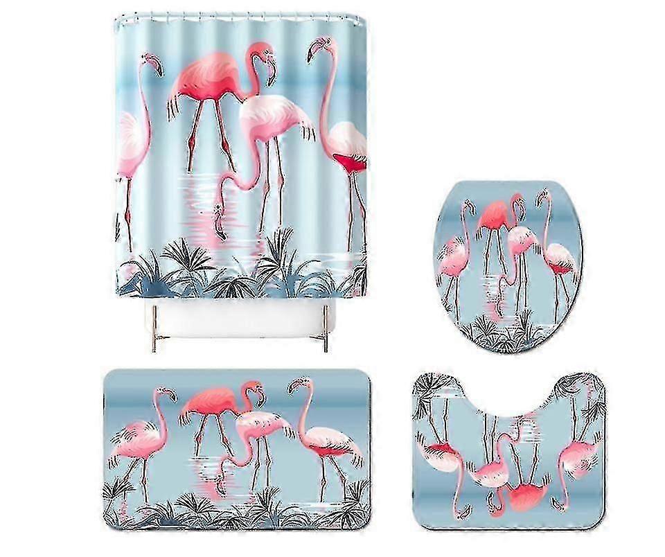 4pcs防水シャワーカーテントイレカーペットセット