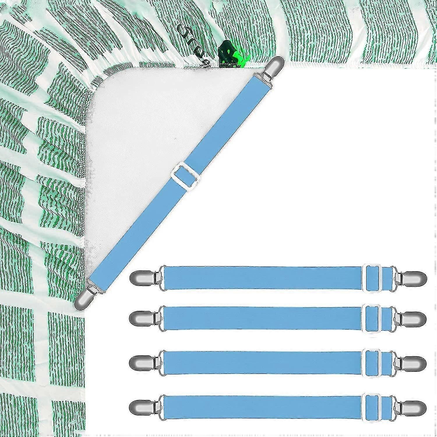 ベッドシーツホルダーストラップ、コーナーシートクリップ、伸縮性調節可能なシートファスナーヘビーデューティーシートグリッパー