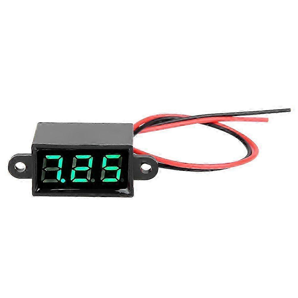 Digital Voltmeter 0.28inch Two Wire DC 3.0-30V LED Display Voltage Meter Waterproof (Green) SZRH