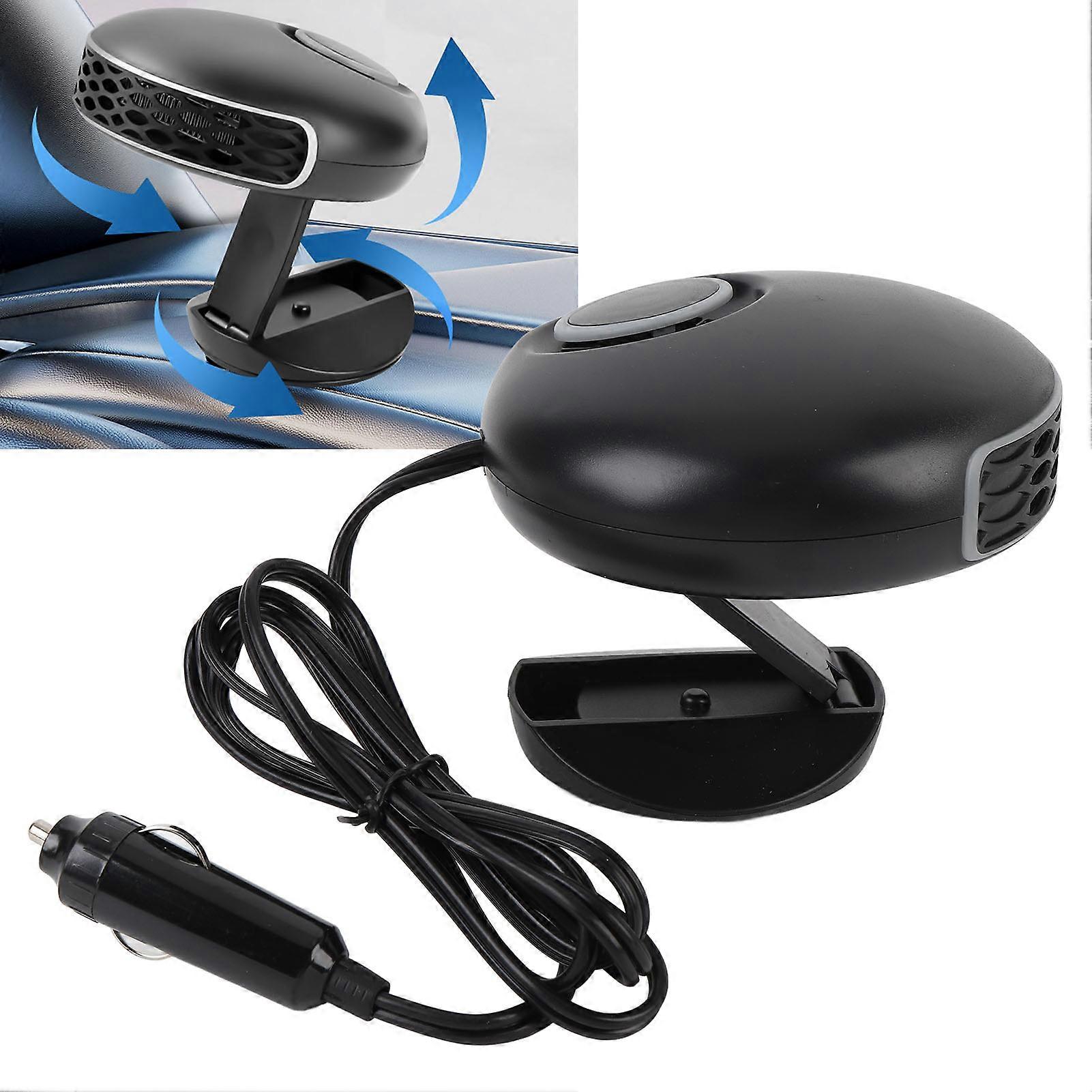 Car Heater Fan Plug in Cigarette Lighter 150W Portable Fast Heating Windscreen Defrost Defogger with Foldable Stand for Car 24V 