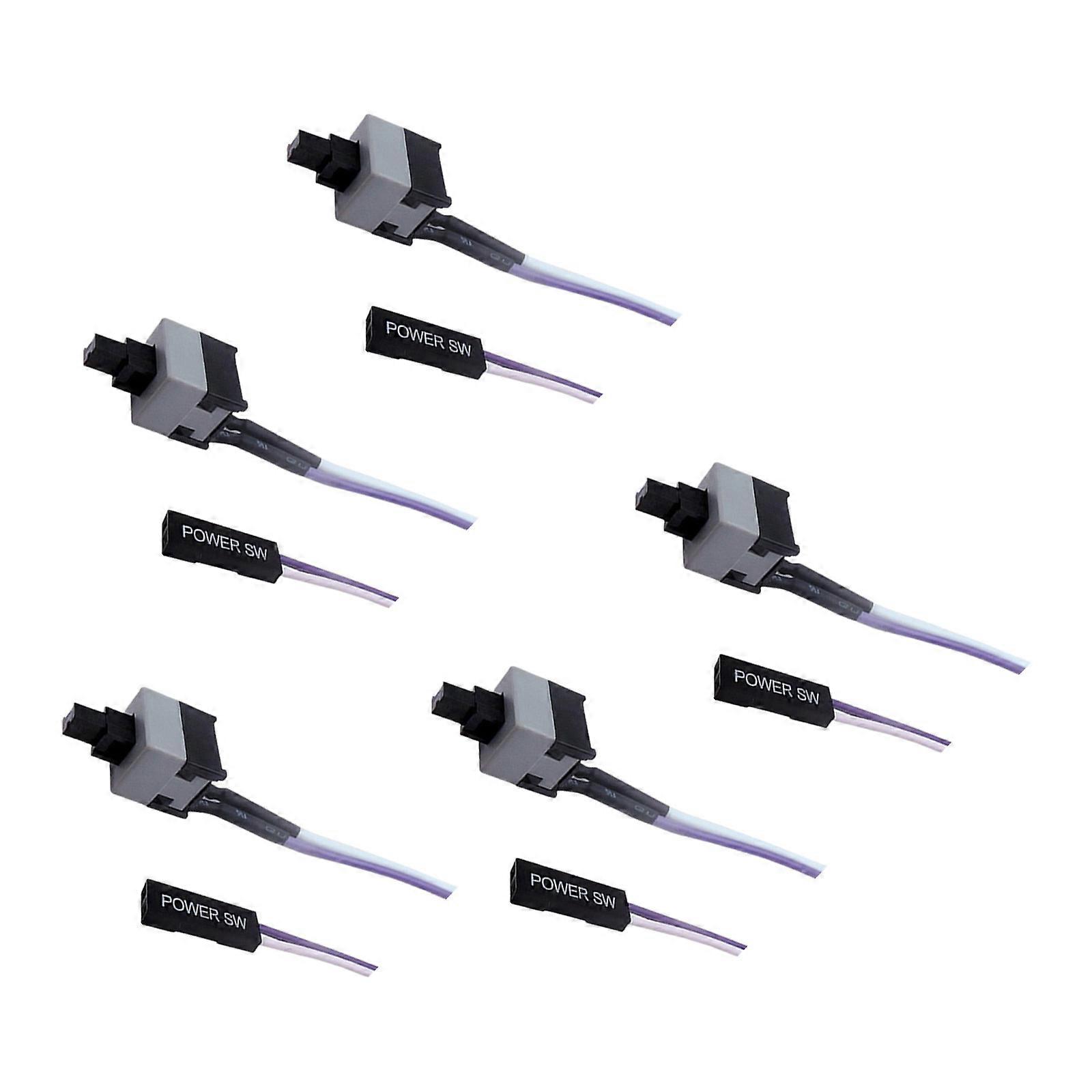 50cmコンピューターケース電源スイッチャーケーブルATXs互換2ピンマザーボードリセットコントロールコードオンオフ再起動ボタンパープルホワイトカラー