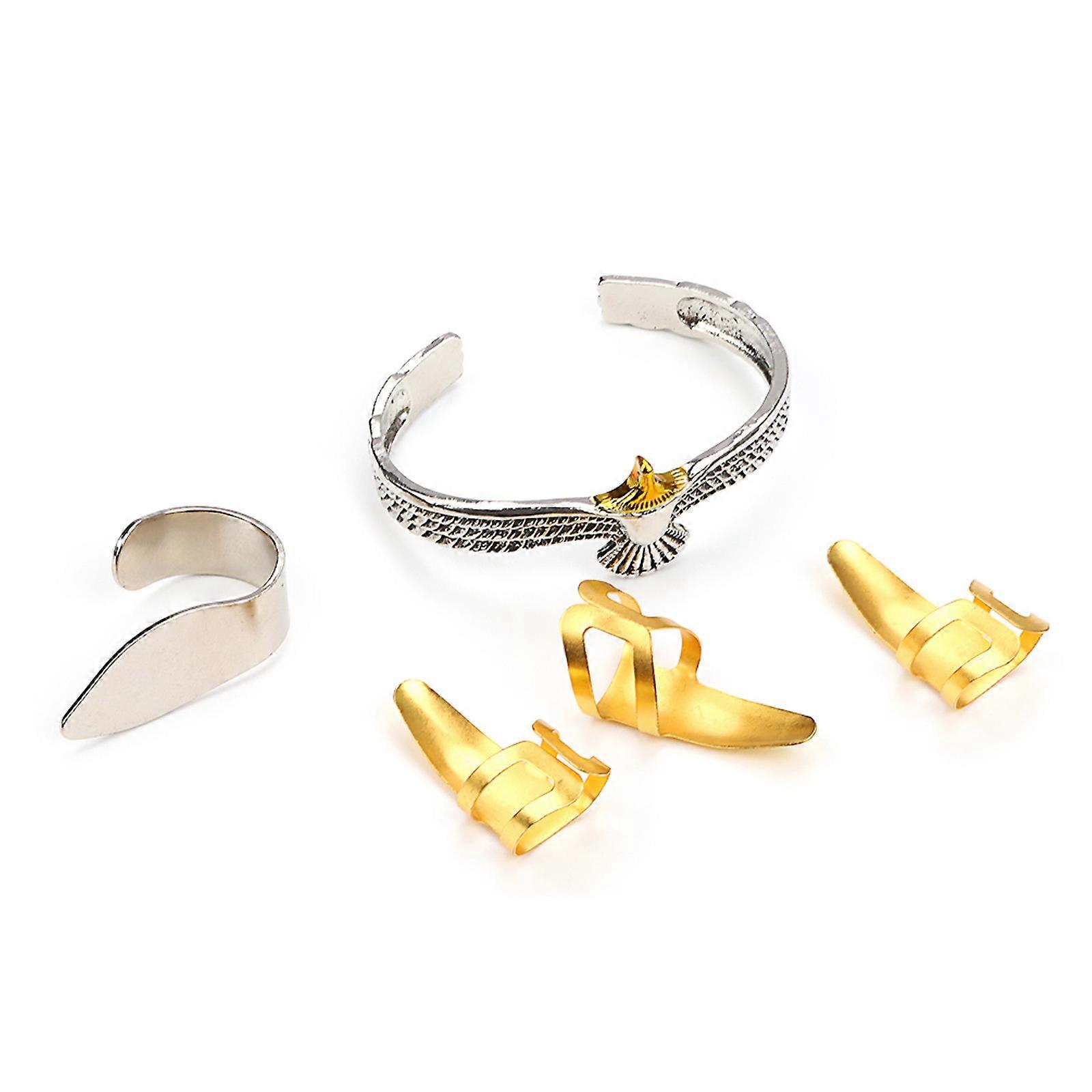 5 st gitarrplektrum justerbara metallfingertummar gyllene färgplektrum för fingerstyle akustisk gitarr bas ukulele flerfärgad