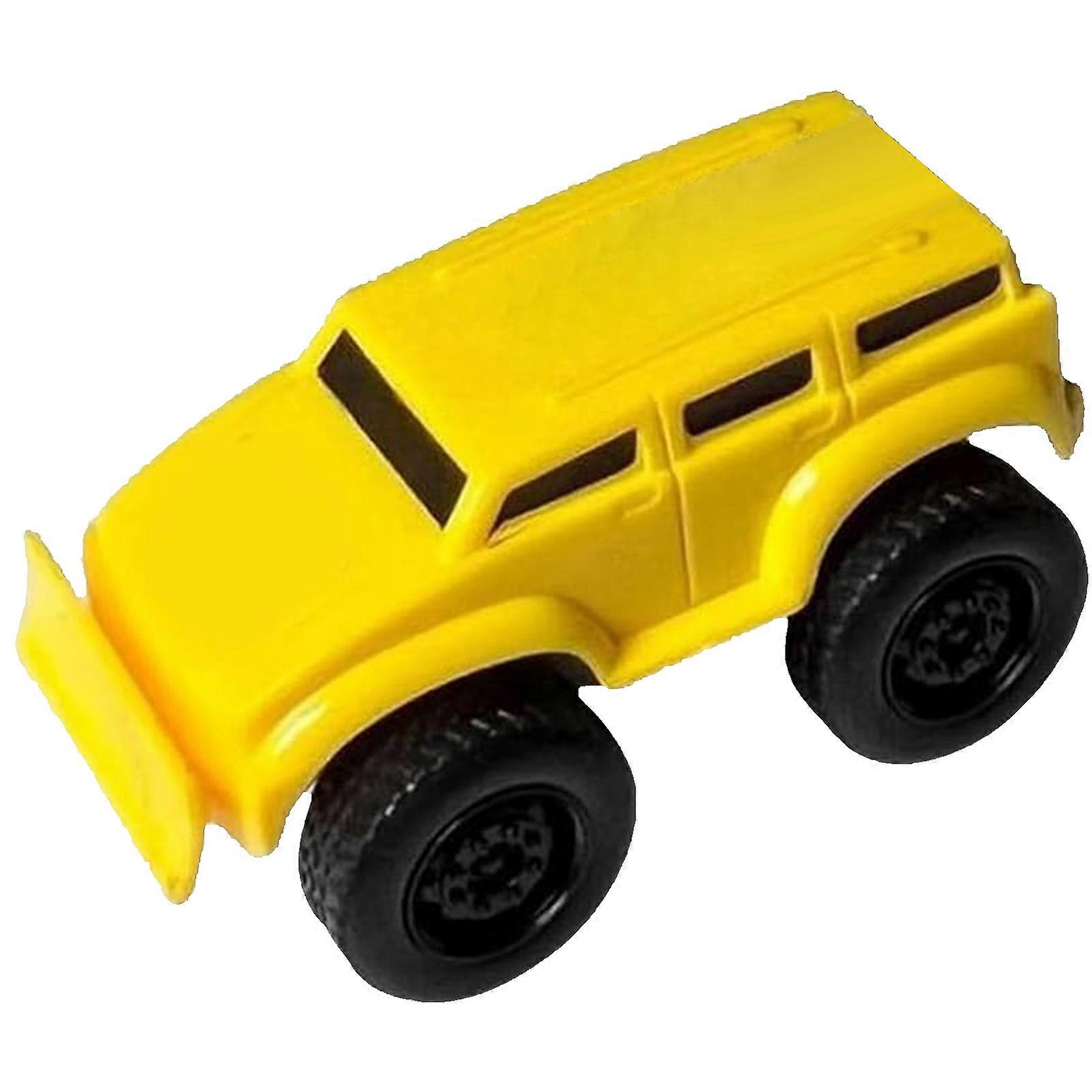 Inertia Powered Magnetic Track Vehicle Vertical Surfaces Crawling Toy For Children STEM Building Set  Yellow