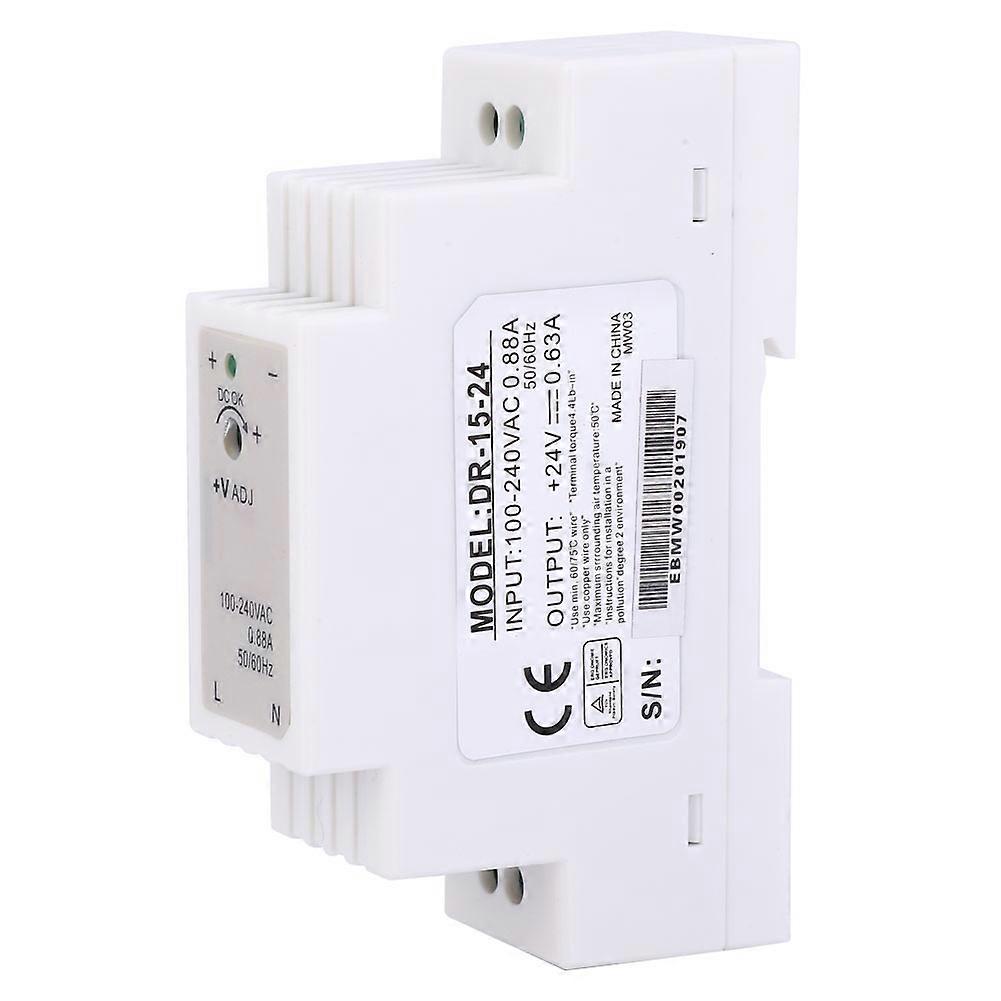 DR-15-24 DIN Rail Single Output Switching Power Supply 15W 24V 0.63A