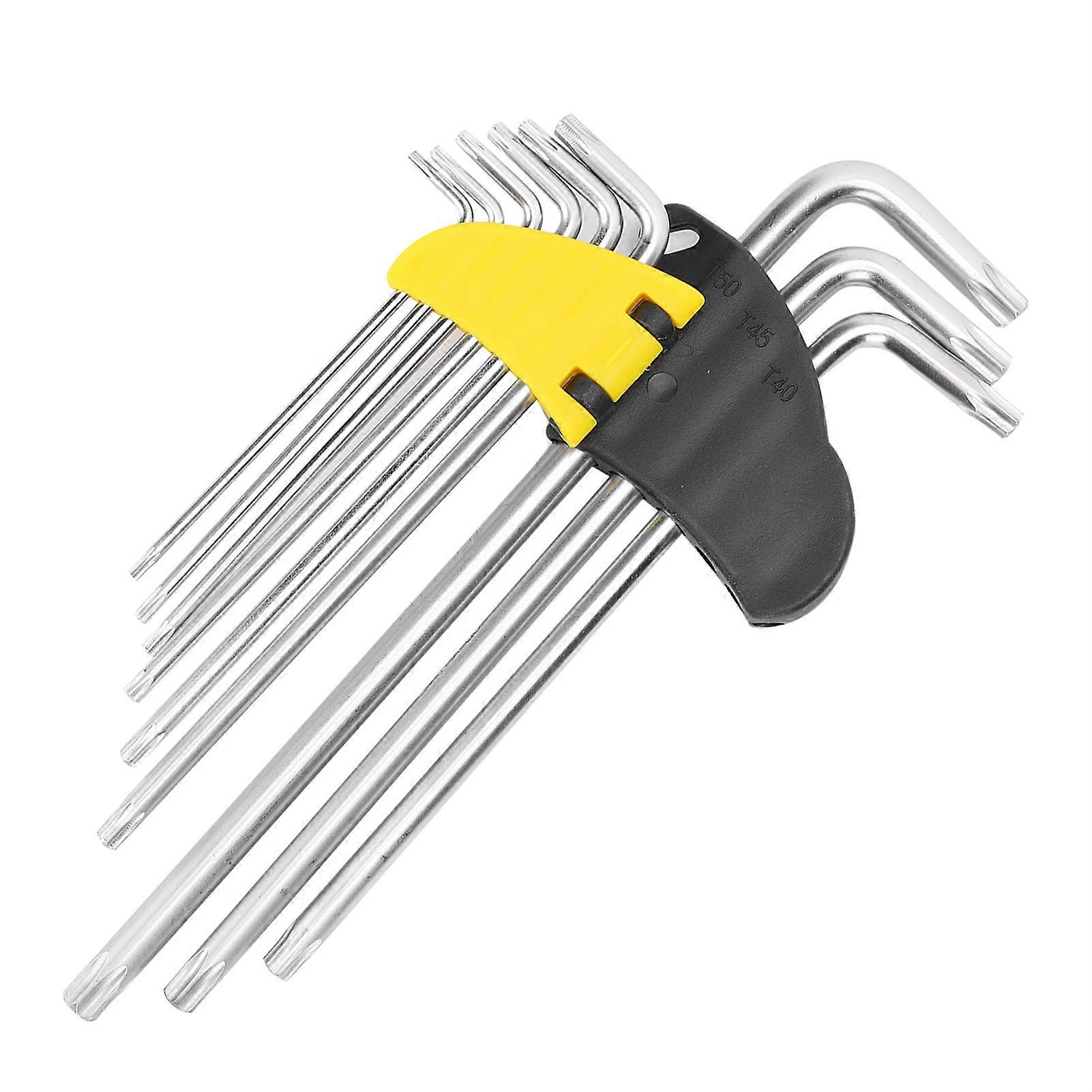 9PCS Star Shape Hex Socket Wrench Set Extended Length Hex Key Set Repair Accessory