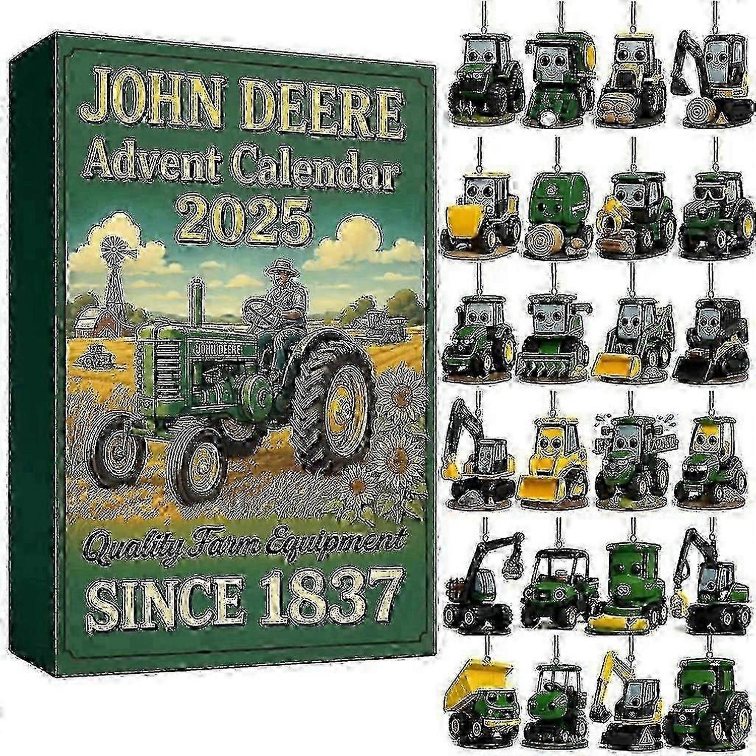 24ήμερο *John Deere Advent Calendar 2025 Tractor Blind Box, Χριστουγεννιάτικο δώρο.z