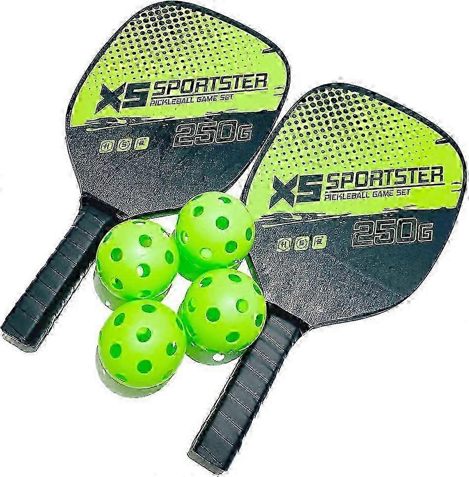 Pickleball Rackets Set Pickleball Rackets Set Pickleball Paddle Set of 2 Rackets and 4 Pickleballs Balls Pickle-Ball Racquet with Balls Spor
