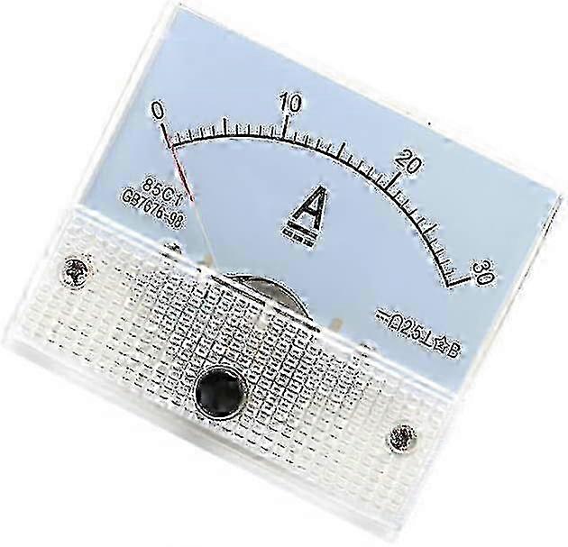 Analog Current Panel Meter Dc 30a Ammeter For Circuit Testing Ampere Tester Gauge White Household Ammeter(white)(1pcs)