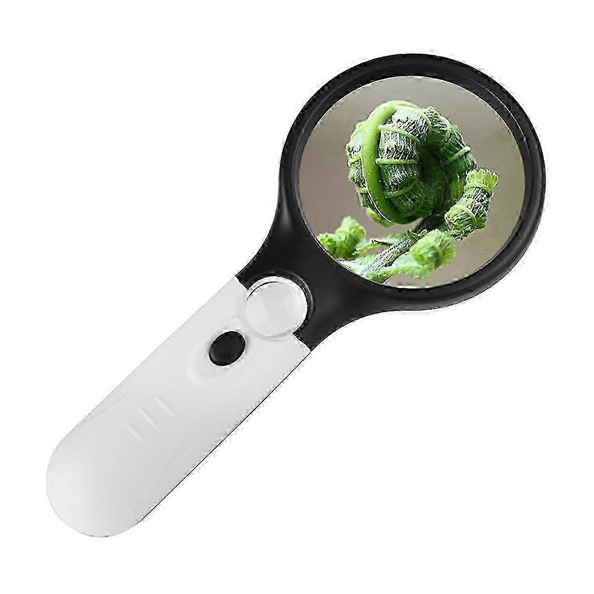 Professional 45X Handheld Magnifier with 3 LED Lights for Reading and Jewellery Inspection