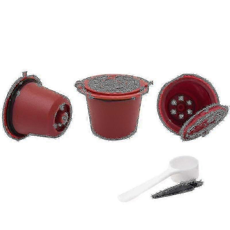 5 Pack Reusable Coffee Pods Refillable Coffee Capsules With Spoon And Brush