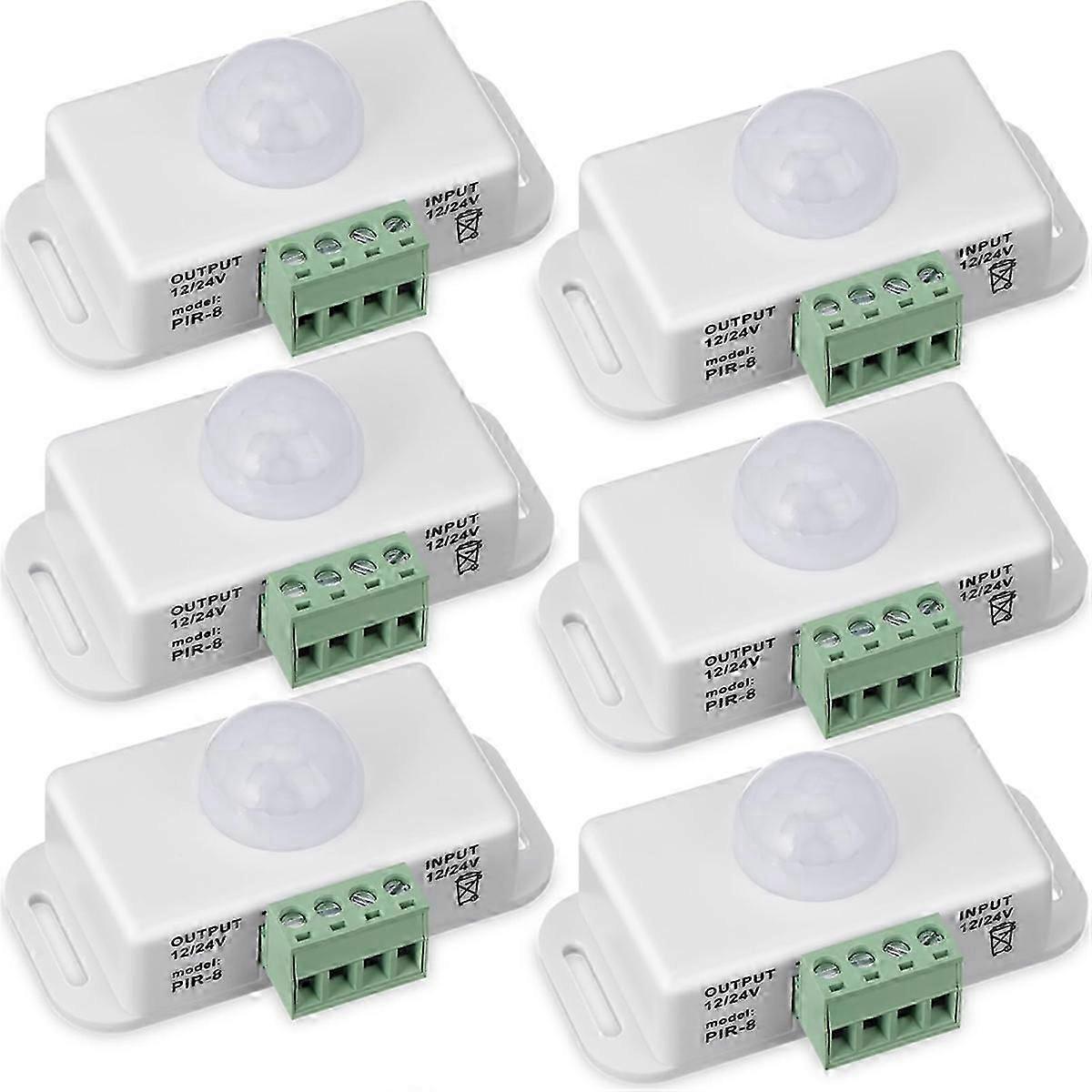 6 Pack 12V 24V PIR Sensor LED Motion Sensor Motion Detector