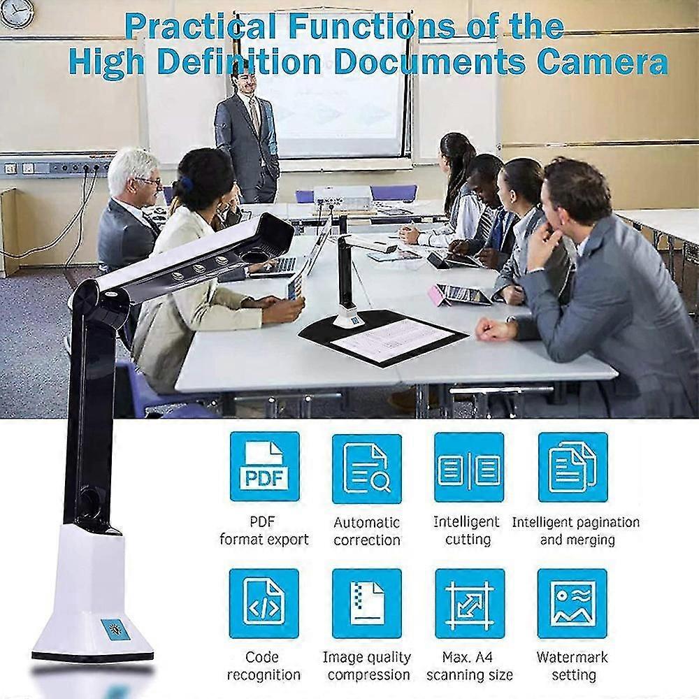 Document Camera For Teachers, Portable Usb Document Camera Scanner With Stand 8mp Hd A4 Cam Photo S