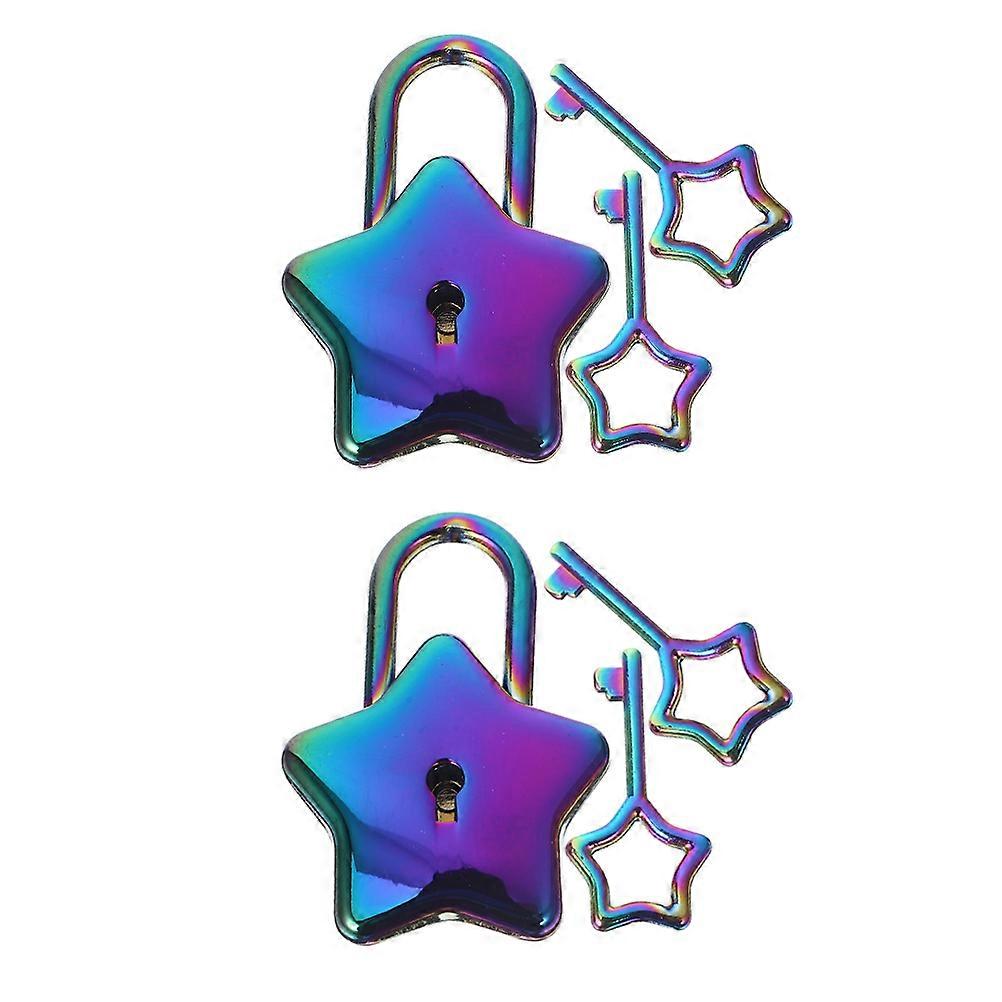 Star Shaped Padlock for DIY Use 2Pcs Mini Lock with Key for Treasure Chest