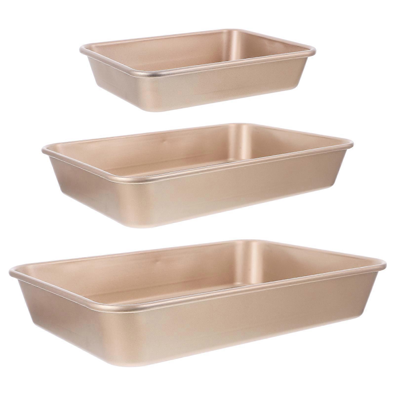Carbon Steel Baking Pans Rectangle for Baking 3Pcs Non Stick Set