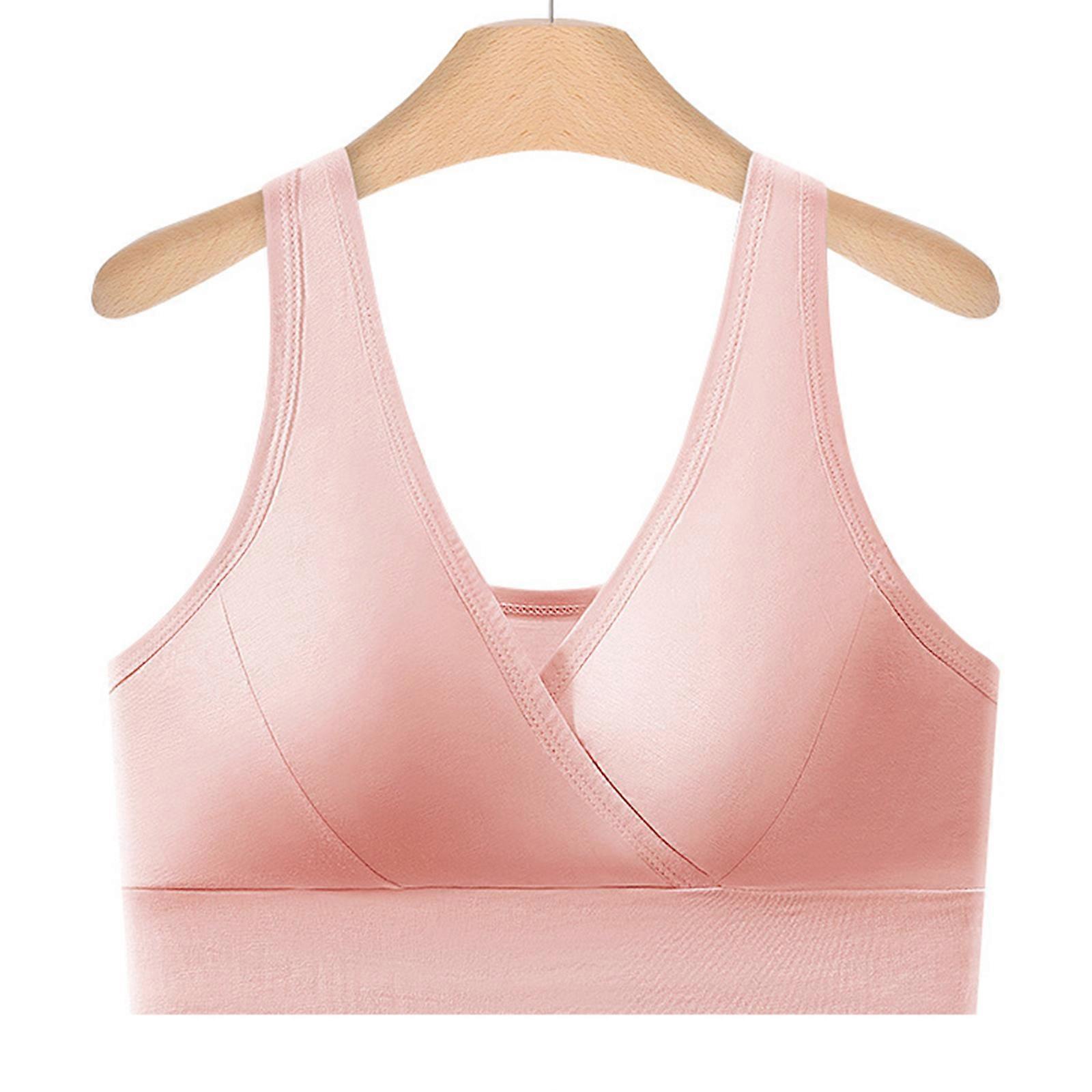 Lightweight Maternity Nursing Camisole Soft Viscose Breastfeeding Underwear Bralette With Easy Access Design  Pink XXL