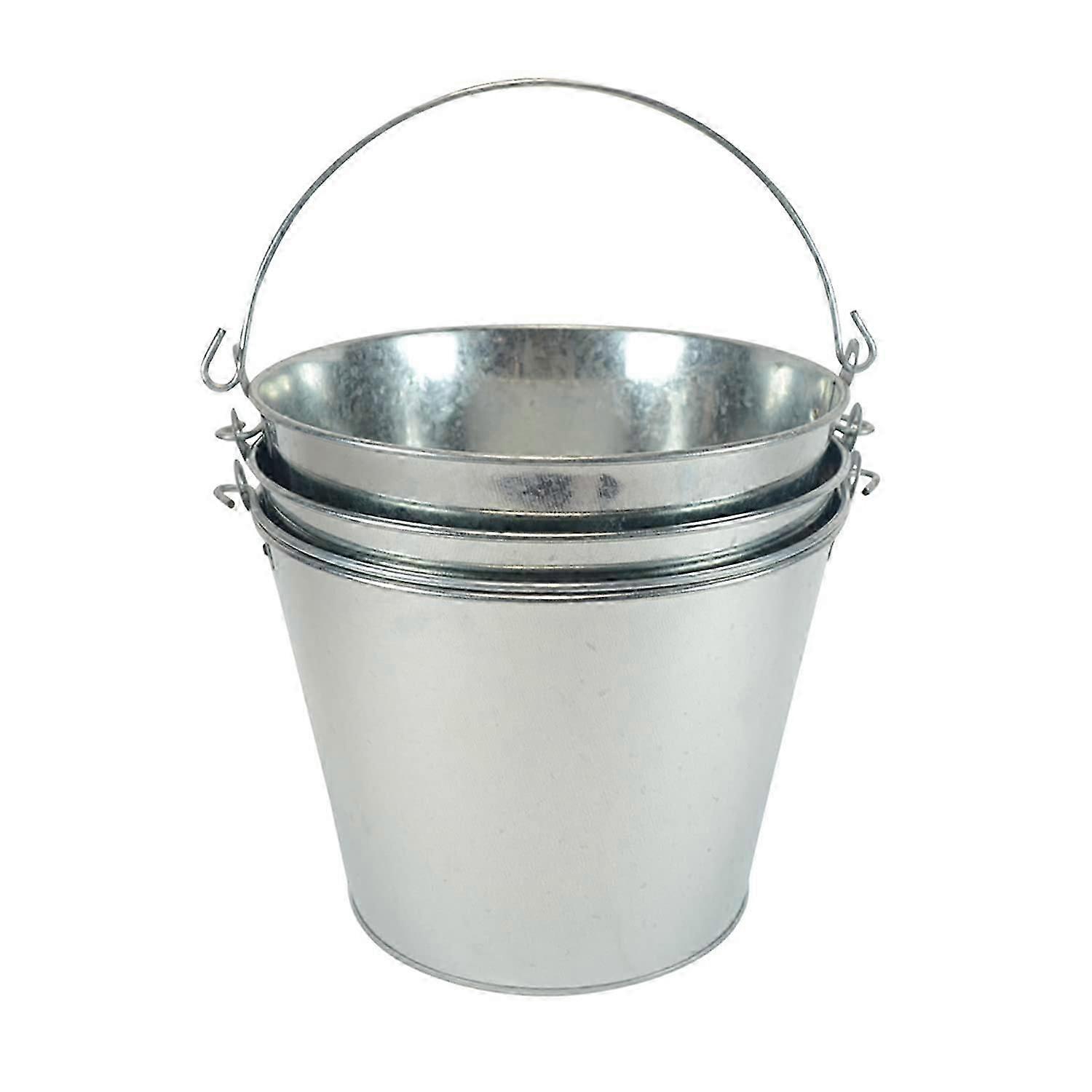 3 Pack Galvanized Bucket Pail for Storage 9x9x7 Inches