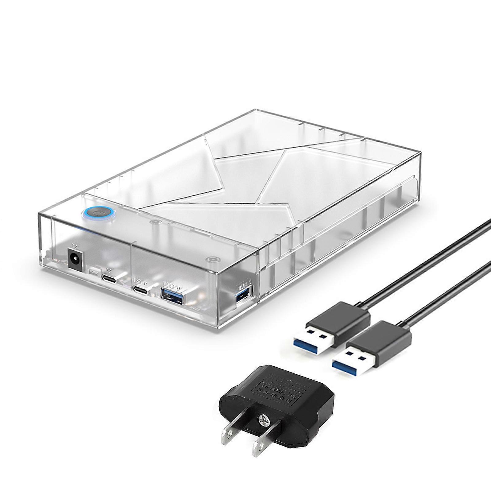 Clear 2.5/3.5inch External Hard Drives Enclosure Easy Installation Hard Drive Disk Box Enclosure Data Transfer for PC Multicolor
