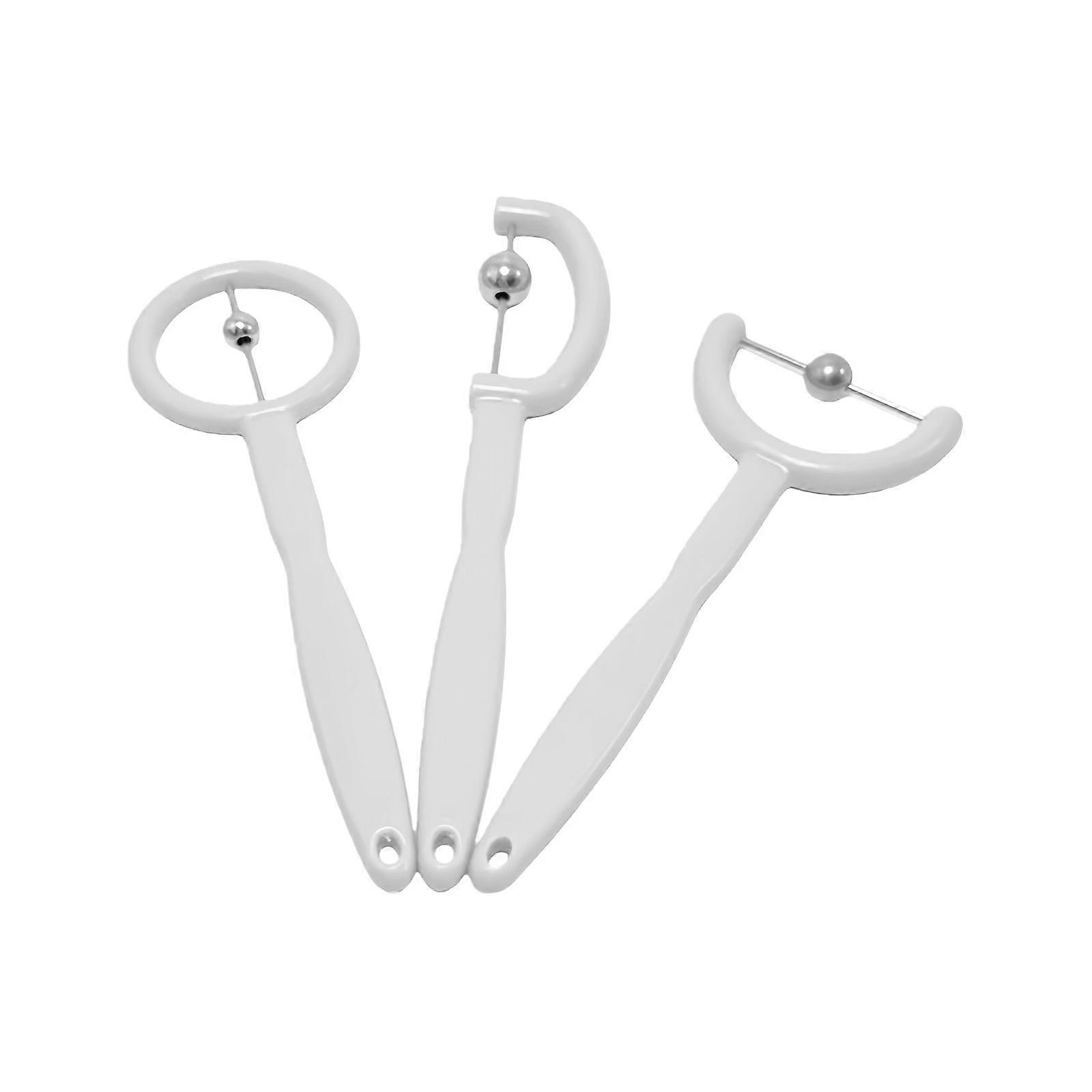 Tongue Tip Exercise Set Multifunctional Dental Device For Tongue Exerciser Speech Improvement Stainless Steel ABS  White