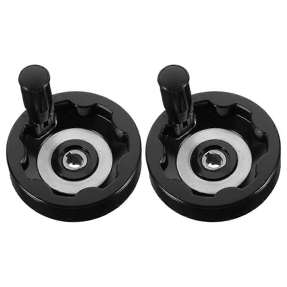 Hand Wheel Revolving Handwheel for Machine Use 2Pcs Durable Bakelite Black