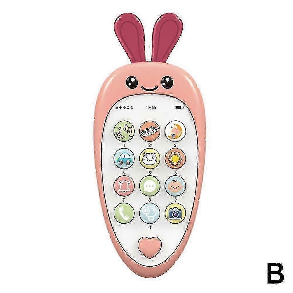English carrot mobile phone - pink (B) $ educational toy mobile phone simulation can chew 1 year old 6 months carrot mobile phone telephone