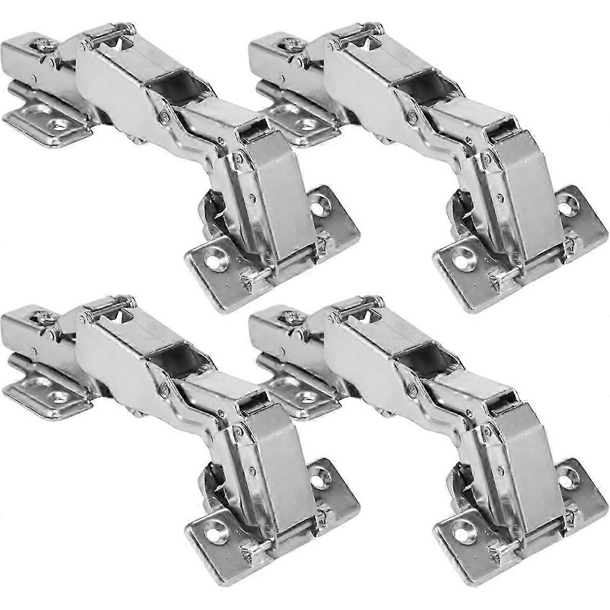 4Pcs 180 Degree Hydraulic Hinges Soft Close Adjustable for Cabinet Mounting
