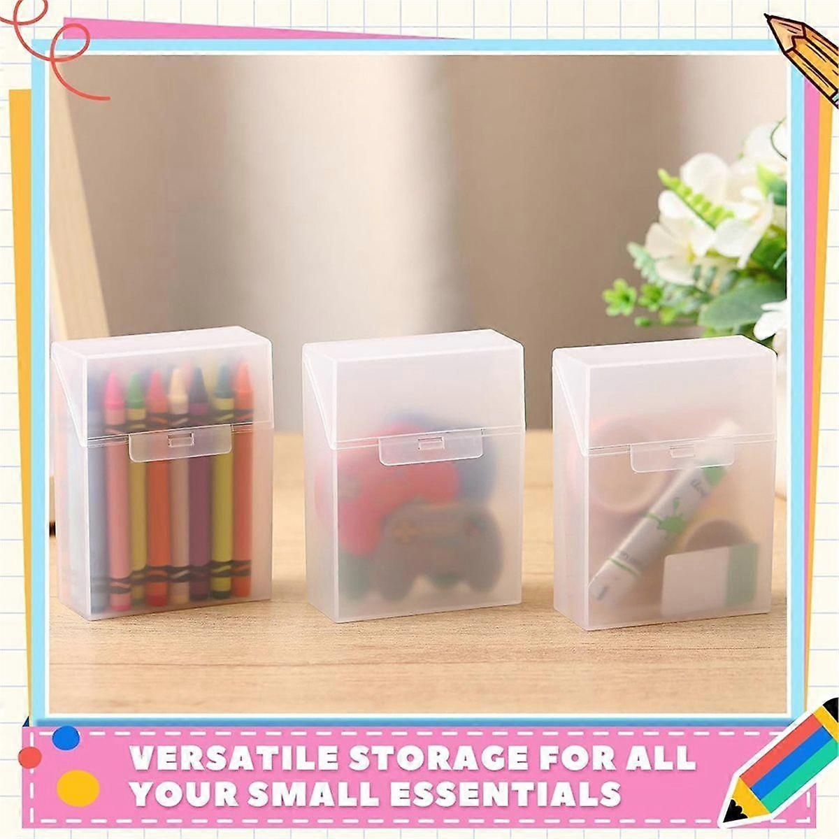 4 Pcs Plastic Clear Crayon Box Bulk Holds 24 Crayons Boxes