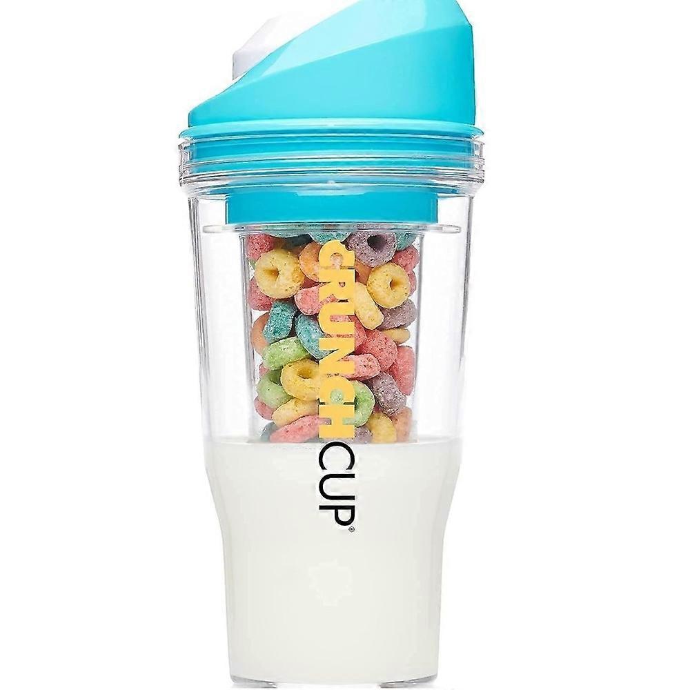 Portable Plastic Cereal Cup for Breakfast On the Go, To Go Cereal and Milk Container, 0 Spoon or Bowl Required
