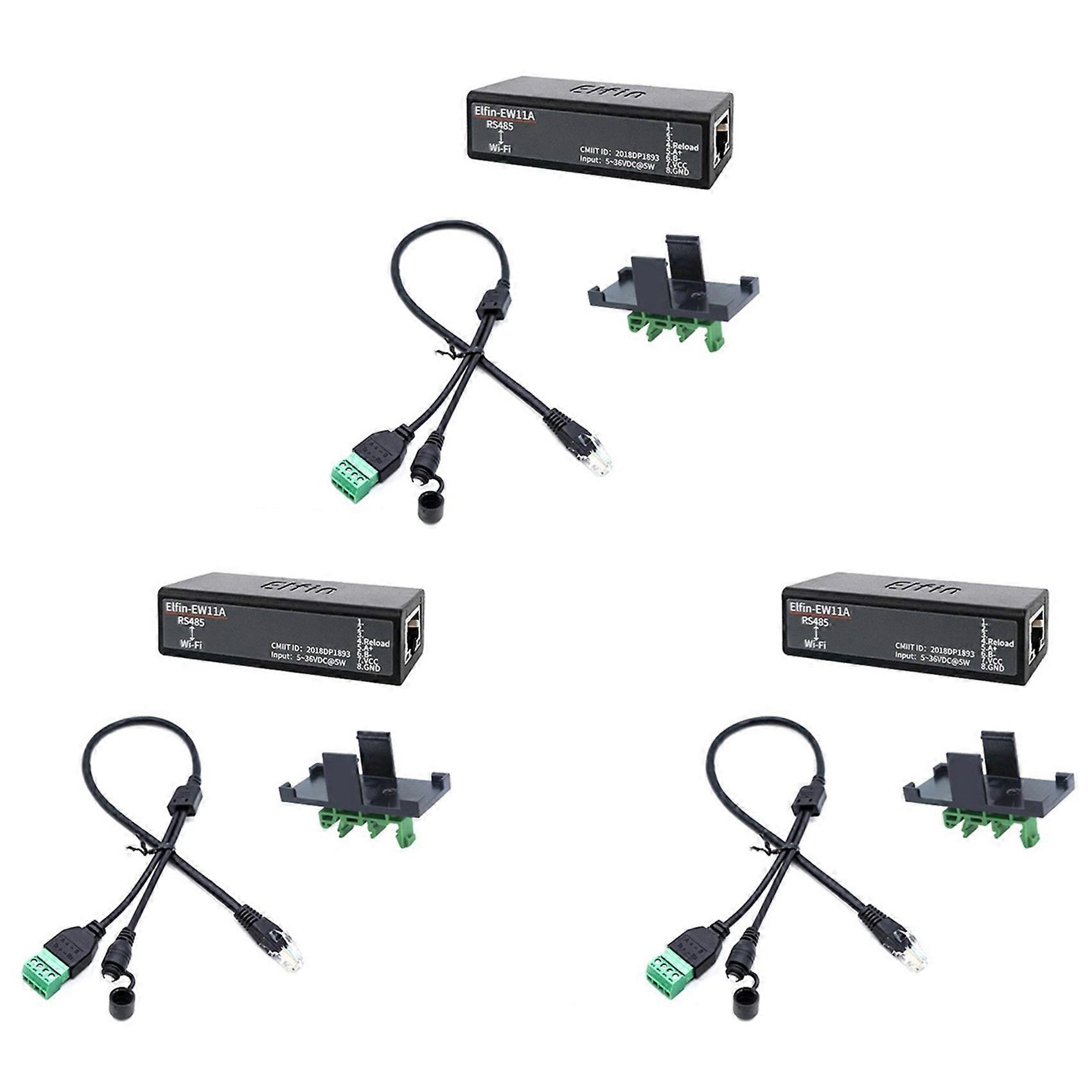 3X ELFIN Serial Port RS485 to WiFi Serial Device Server Elfin-EW11A Support TCP/IP Telnet Modbus TCP Protocol IOT