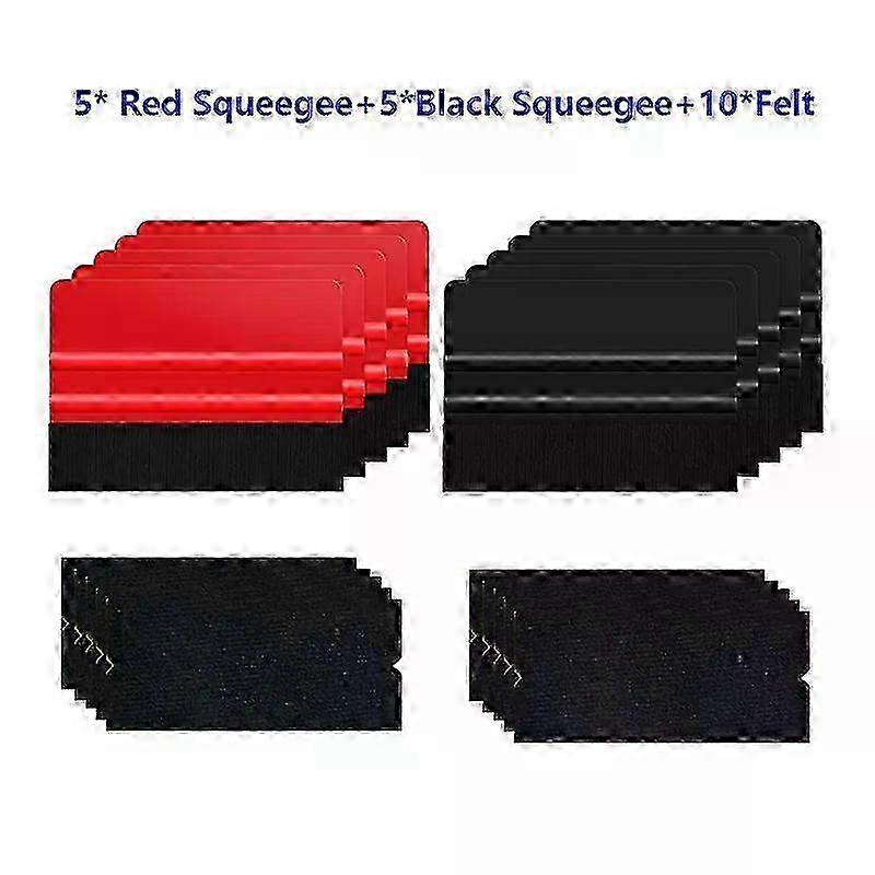 m 20Pcs/set Vinyl Wrap Squeegee 4 inch Felt Edge for Graphic Decal Wrapping Applicator Car Film Wallpaper Install Window Tint Tool