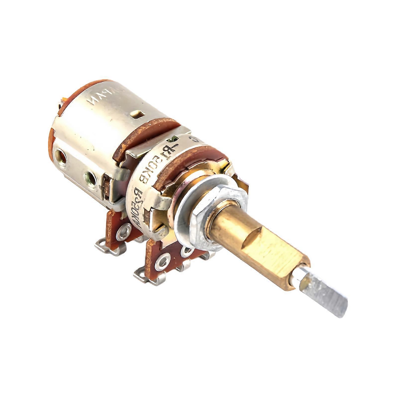 Easy Installation Double Shaft Potentiometer Equipped With Switcher For A50K B50K Resistance Featuring 30mm Shaft Length Multicolor