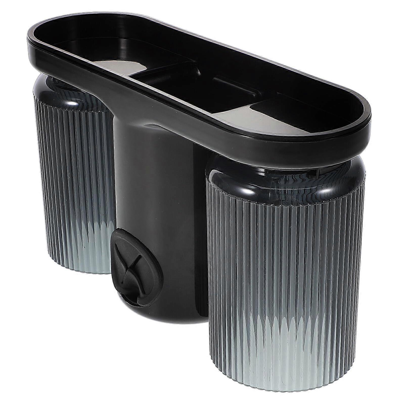 Wall Mounted Toothbrush Holder with Toothpaste Dispenser, Cups and Towel Rack for Bathroom Storage