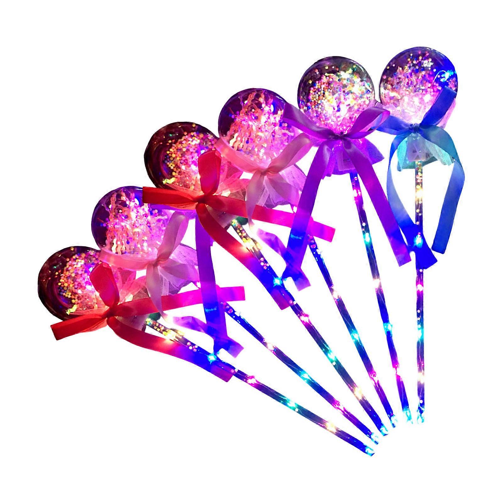 Pack of 6 Magical Light Up Wands Featuring Color Changing Effects Portable Design for Childrens Birthday Parties and Festivals Multicolor