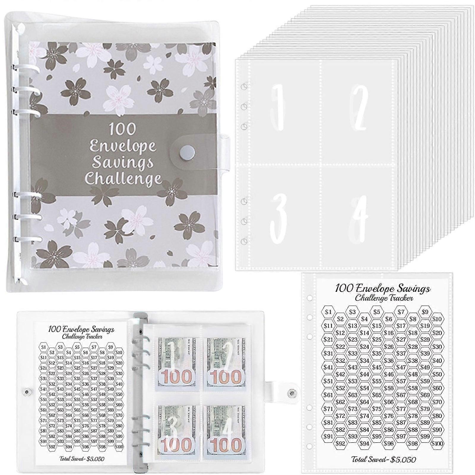 Office Cabinet "100 Days Challenge! Loose Leaf Notebook 100 Envelope Challenge A Financial Plan to Help You Develop The Habit Of Saving "