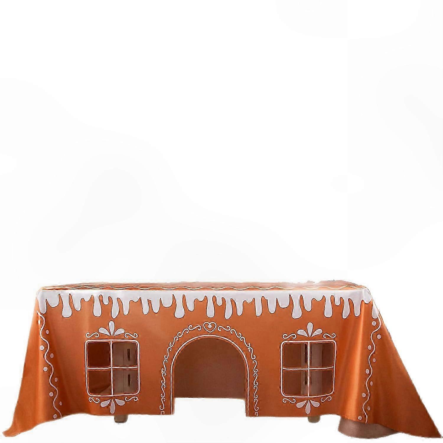 Festive Holiday Playhouse Tablecloth with Gingerbread Theme
