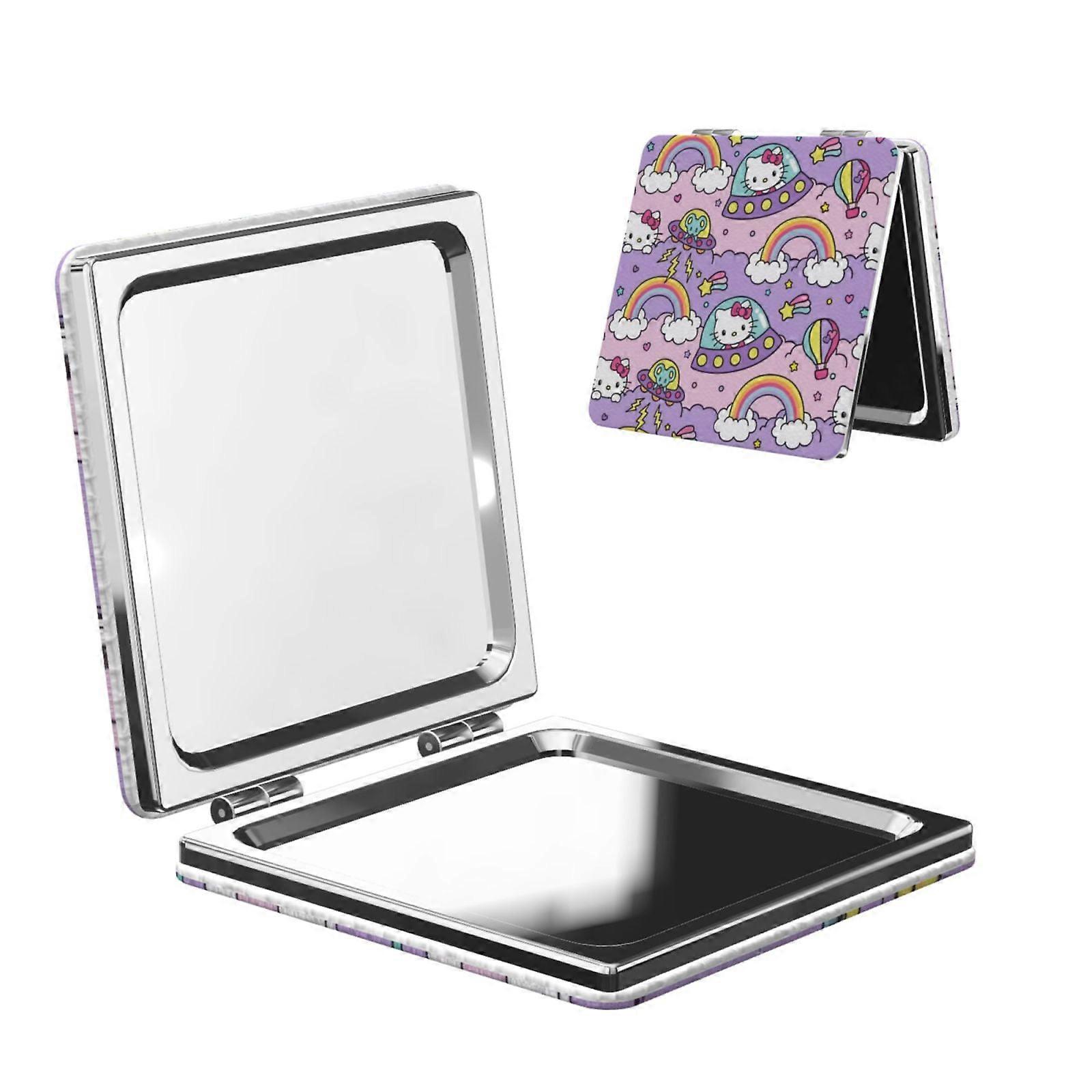Hello Kitty Pocket Mirror, Portable Magnifying Compact Travel Makeup Mirror, 2-Sided Handheld Small Mirror