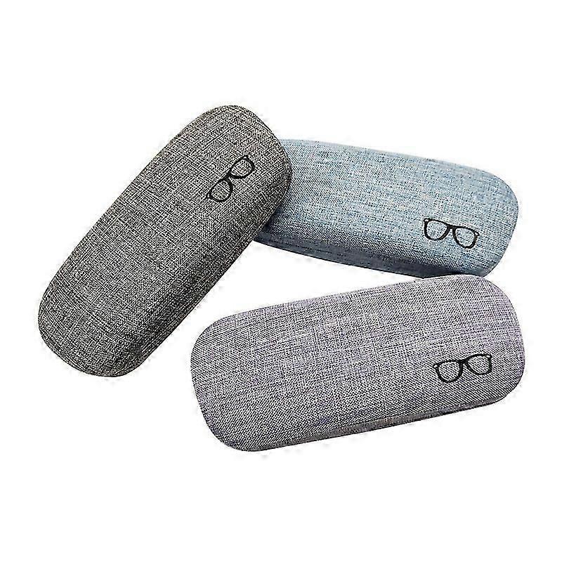 Hard Shell Glasses Case Protection Linen Fabrics Large Glasses Case