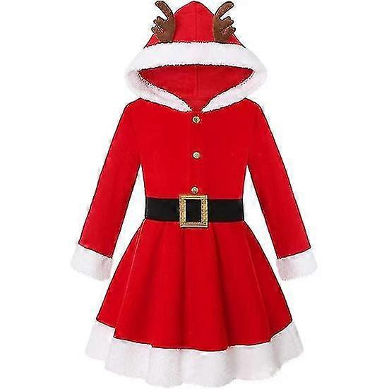 Vianočné šaty pre ženy s kapucňou a opaskom z losích parohov