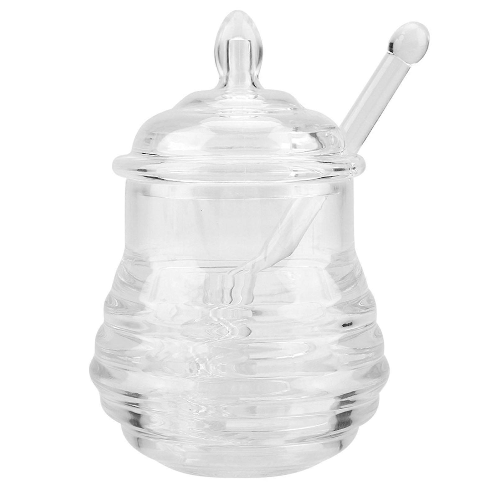 East buy Honey Jars -Transparent Beehive-shaped Honey Jar with Dripper Stick for Storing and Dispensing Honey (245ml)