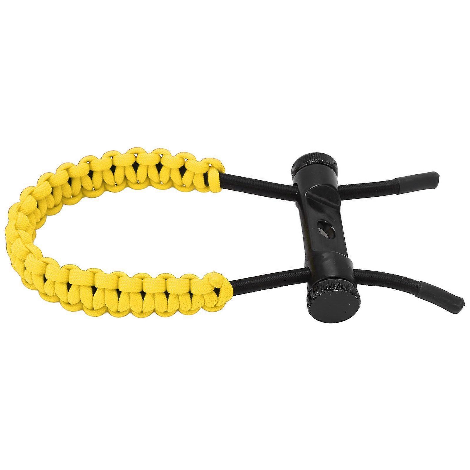 Compound bow wrist strap, adjustable braided training rope, yellow