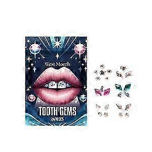 Crystal Dental Drill - 24 Decorative Tooth Gems for a Bright Smile, Easy Application, Fashionable & Unique