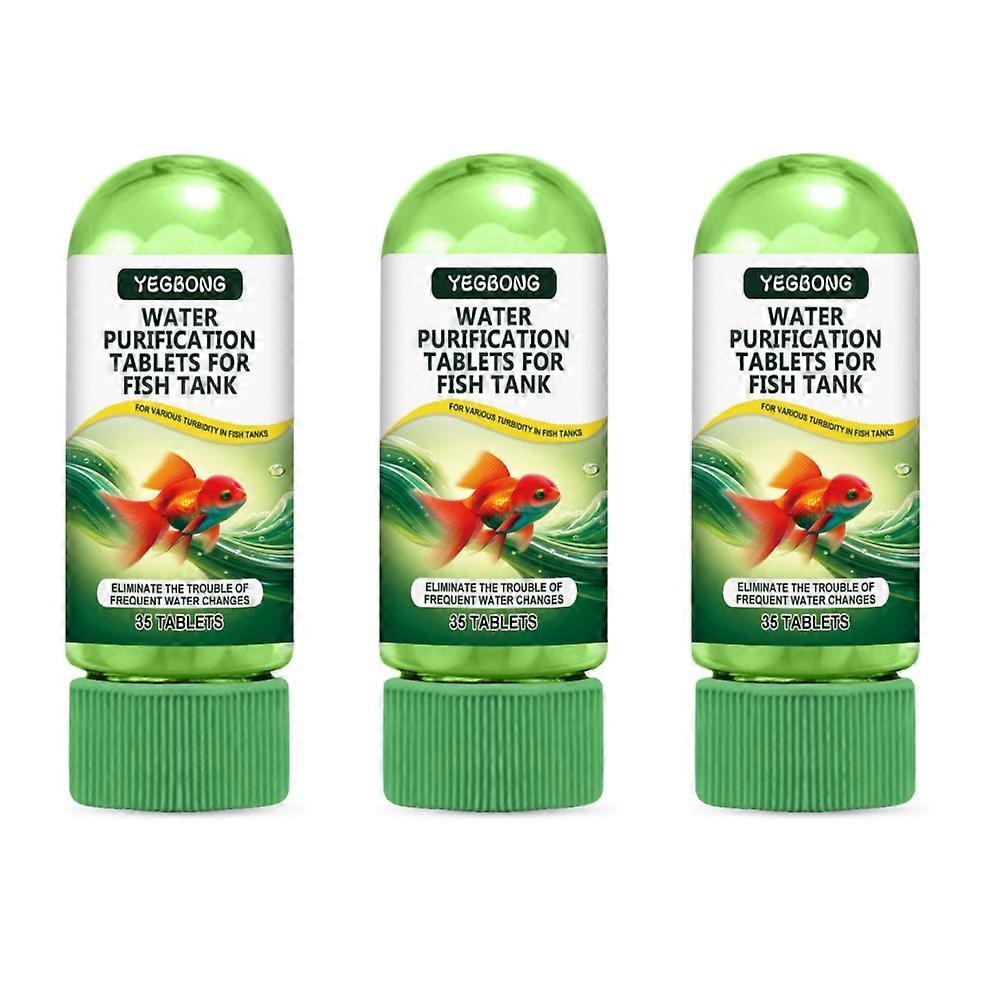 Powerful Aquarium Water Purification Tablet - Fast Water Purification - Aqua Safe for Fish Tank - Water Purification Tablets for Fish Tank 3 bottles