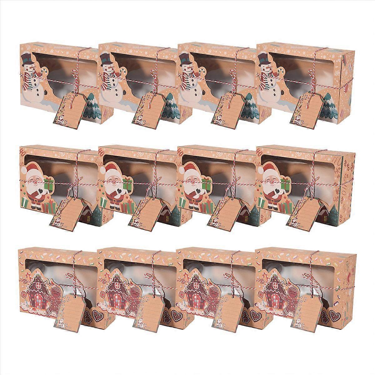 Christmas Cookie Boxes with Window, Holiday Boxes for Gift Giving