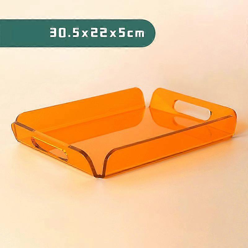 Acrylic Serving Tray with Handles for Cosmetics Perfume,Spill-Proof Organizer,Space-Saver,Food & Drink Server Home Storage D��cor