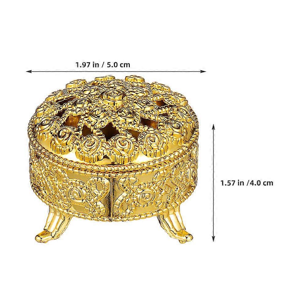 Golden Wedding Candy Boxes Round Containers for Candy 6Pcs with Lid