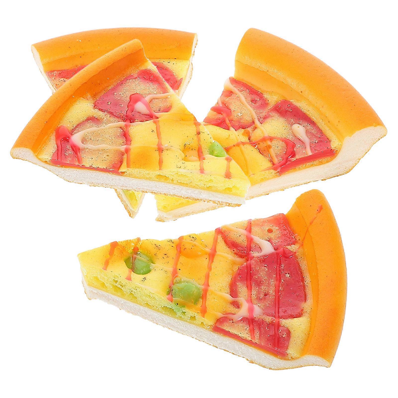 Simulation Cheese Pizza Slice Models for Decoration 4Pcs with Realistic PU